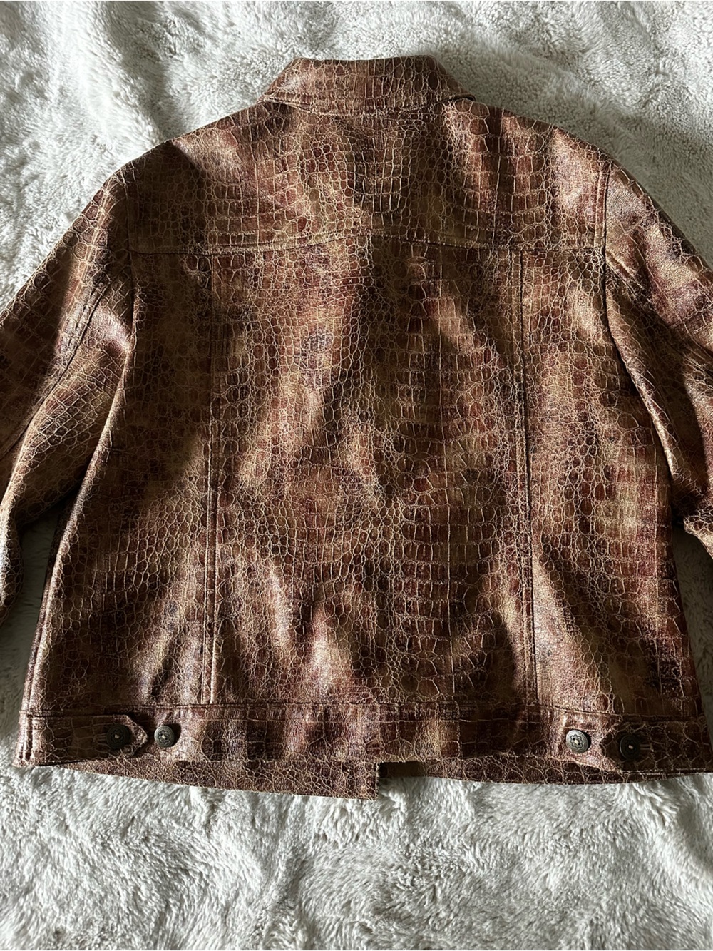 Ruby Rd. Brown Faux-Leather Button-Front Jacket - Picture 9 of 9